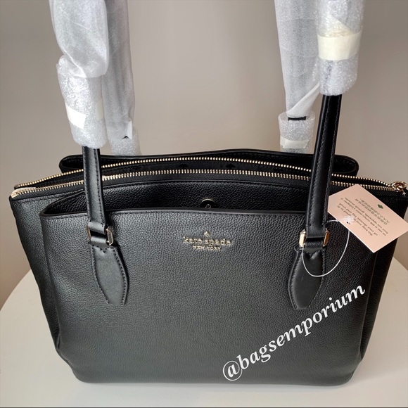 Kate Spade Large Leather Black Monet Tote Bag - Picture 6 of 15